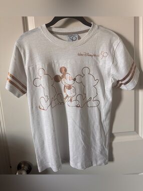 NWOT-Disney World 50th Anniversary White  Kids Tee Mickey Graphic-Large